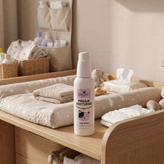Baby Aceite para Masaje Nocturno en el cambiador del cuarto del bebé | Exotik Nat