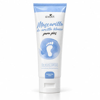 Mascarilla de arcilla blanca para pies Exotik Nat 120 ml sobre fondo blanco