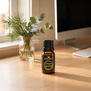 Sinergia Repelente 11 ml en el escritorio junto a plantas aromáticas | Exotik Nat